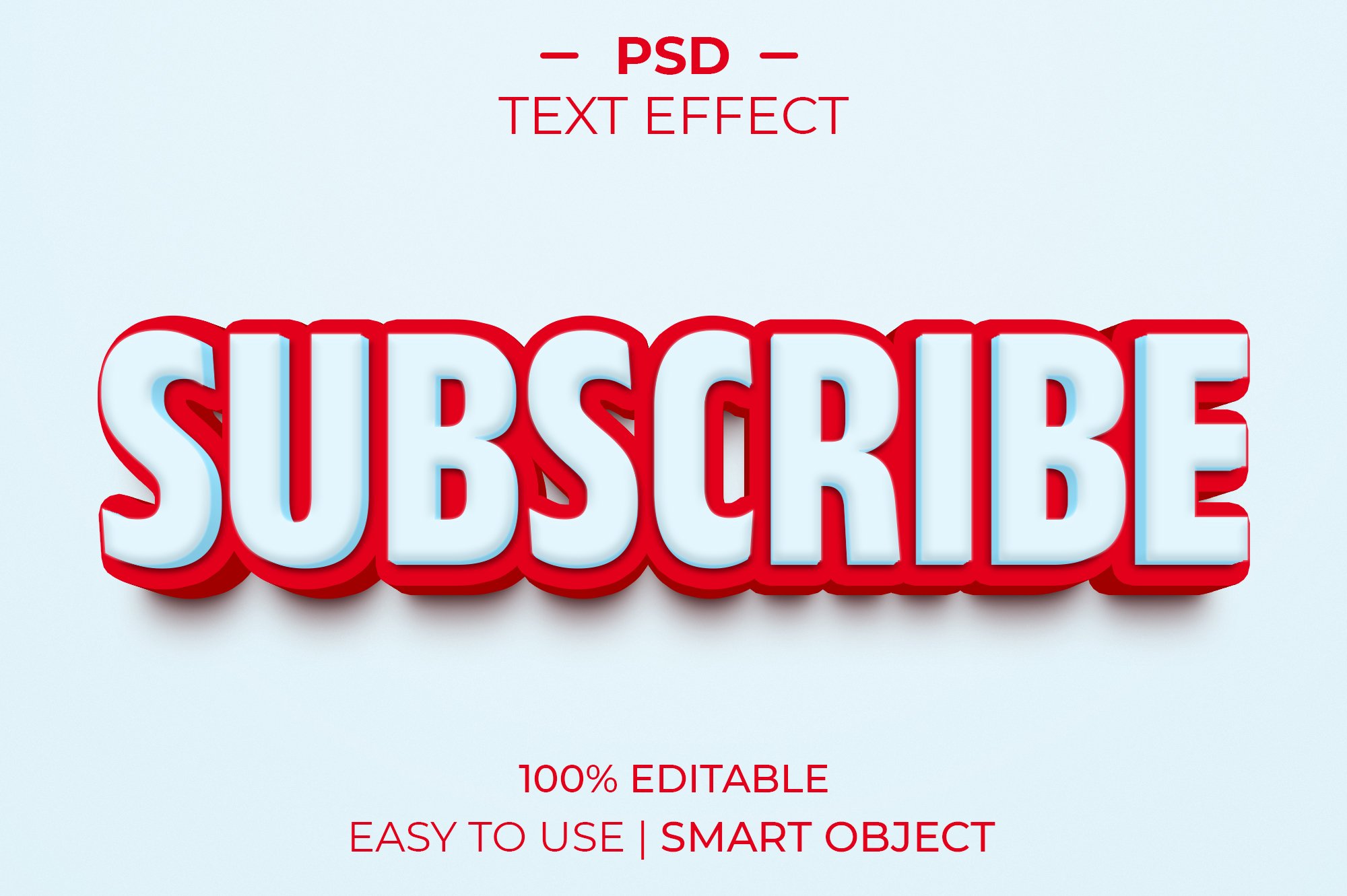 Subscribe 3d text effectcover image.