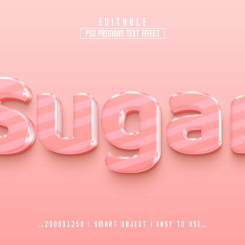Sugar 3D Editable psd Text Effectcover image.