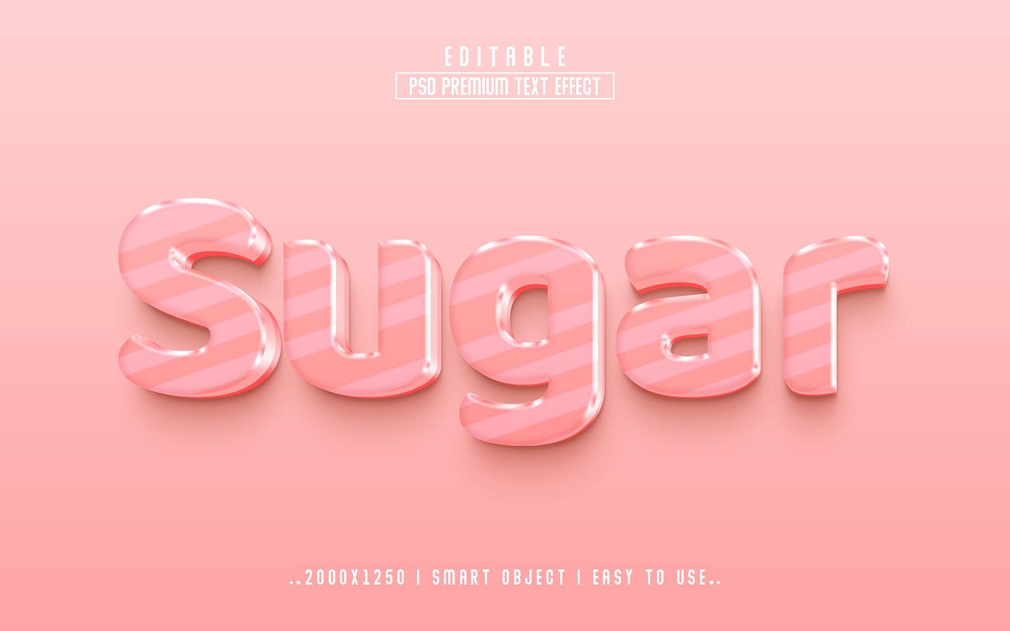 Sugar 3D Editable psd Text Effectcover image.