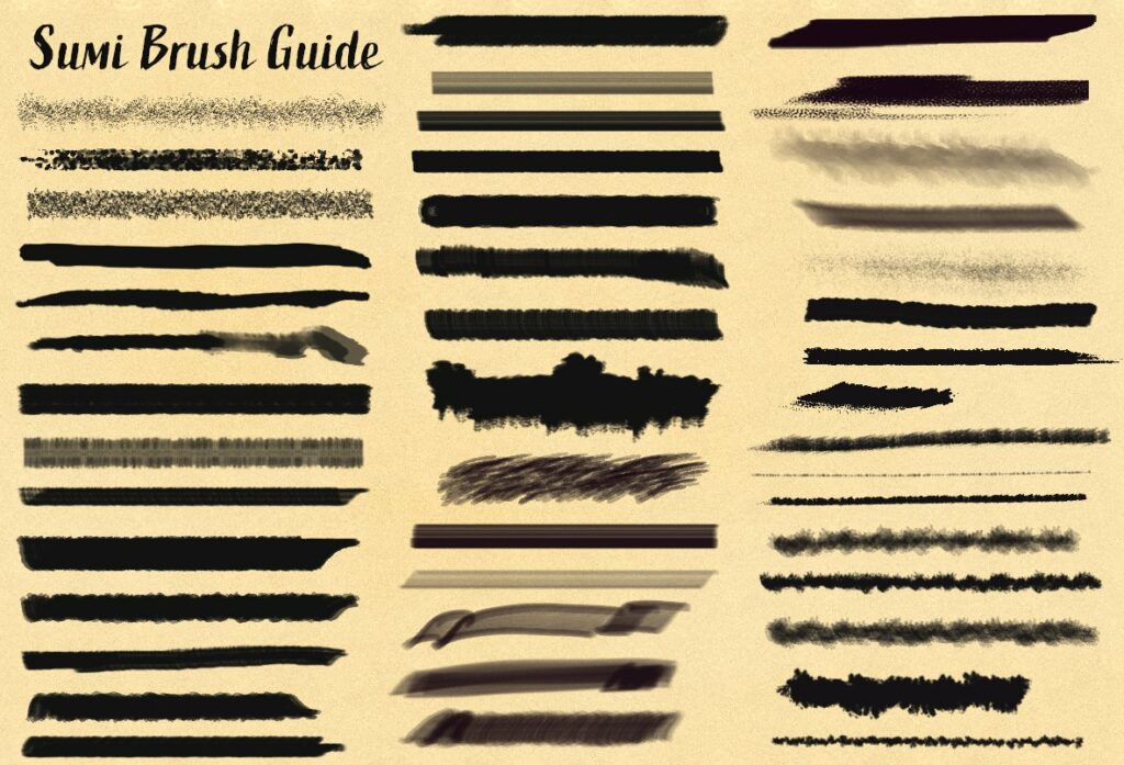 50 Sumi Brush Brushes MasterBundles