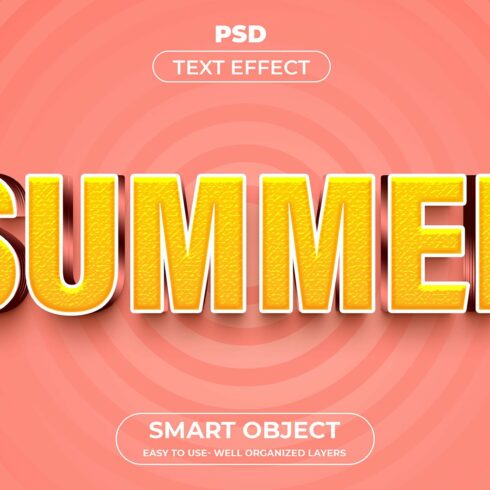 Summer 3D Editable psd Text Effectcover image.