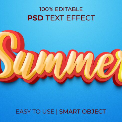 Summer Editable 3D Text Effectcover image.