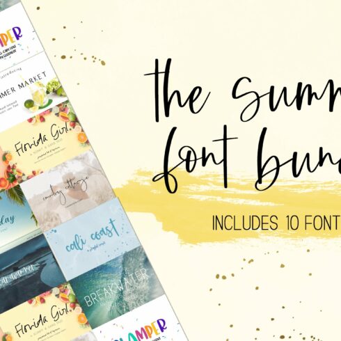 Summer Font Bundle cover image.