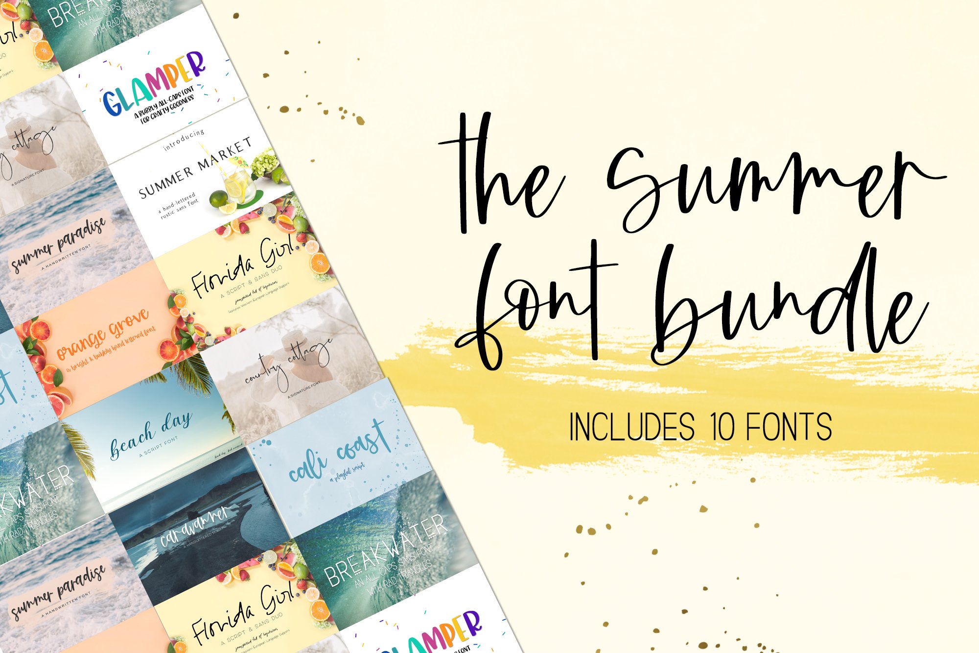 Summer Font Bundle cover image.