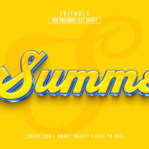 Summer 3D Editable Text Effect stylecover image.