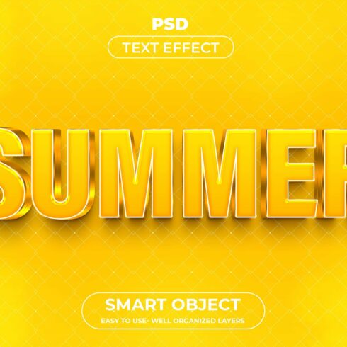 Summer 3D Editable psd Text Effect Scover image.