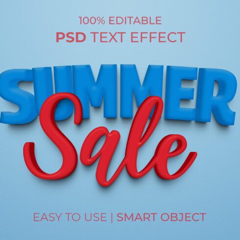 Summer Sale 3D Text Effectcover image.