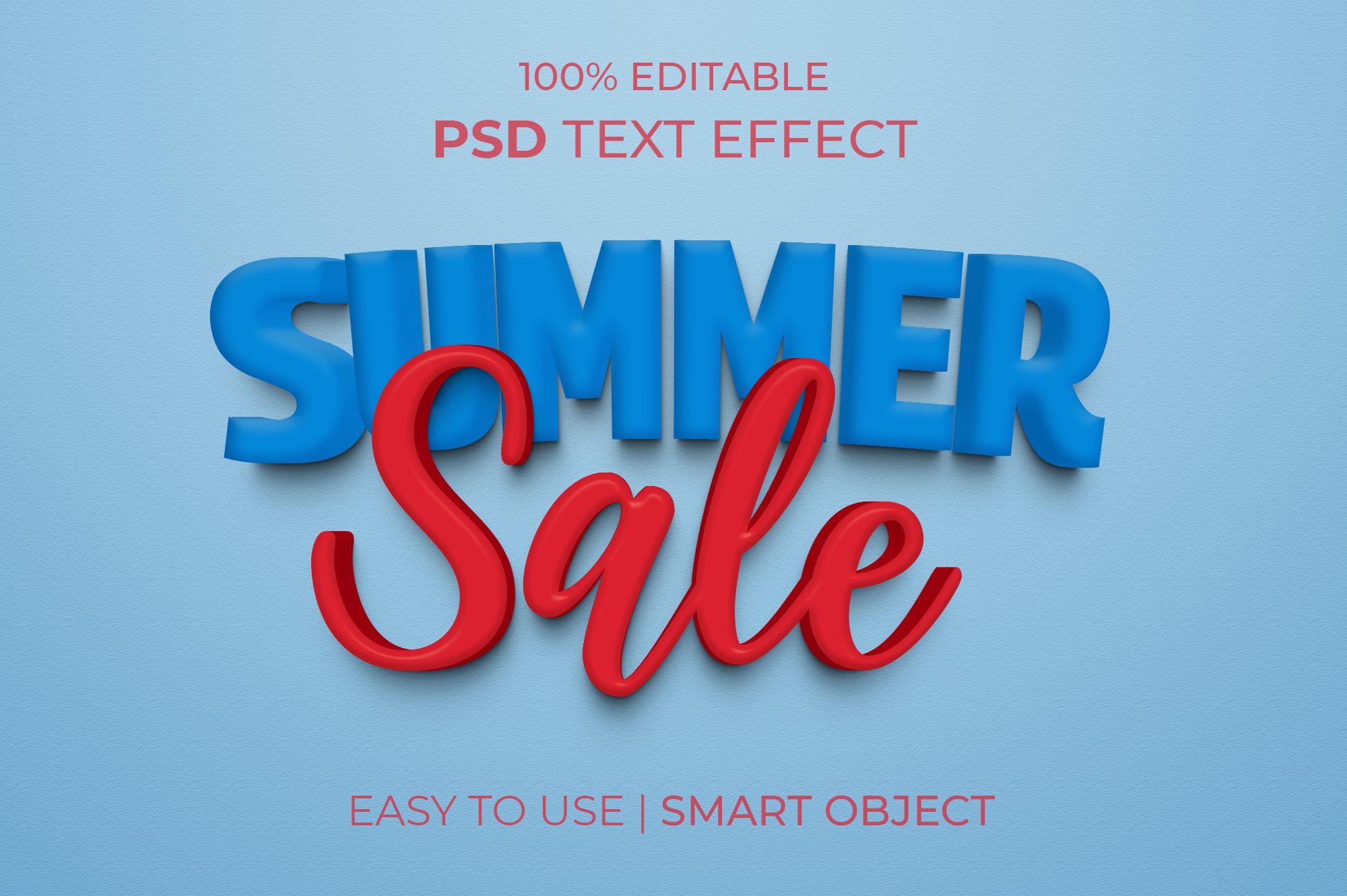 Summer Sale 3D Text Effectcover image.