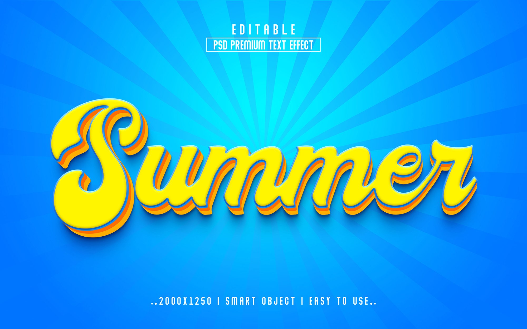 Summer 3D Editable psd Text Effectcover image.