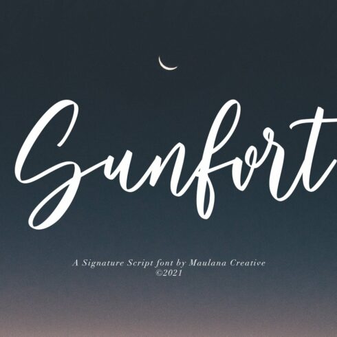 Sunfort Signature Script Font cover image.