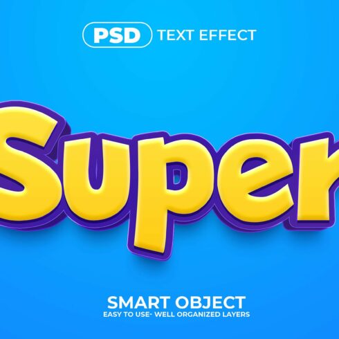 Super 3D Editable Text Effect Stylecover image.