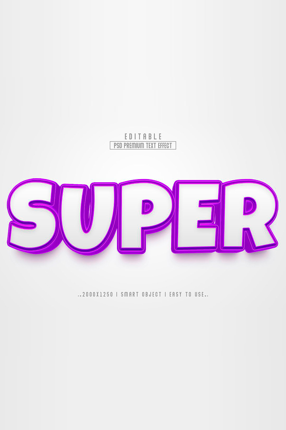 White background with the word super spelled in purple.
