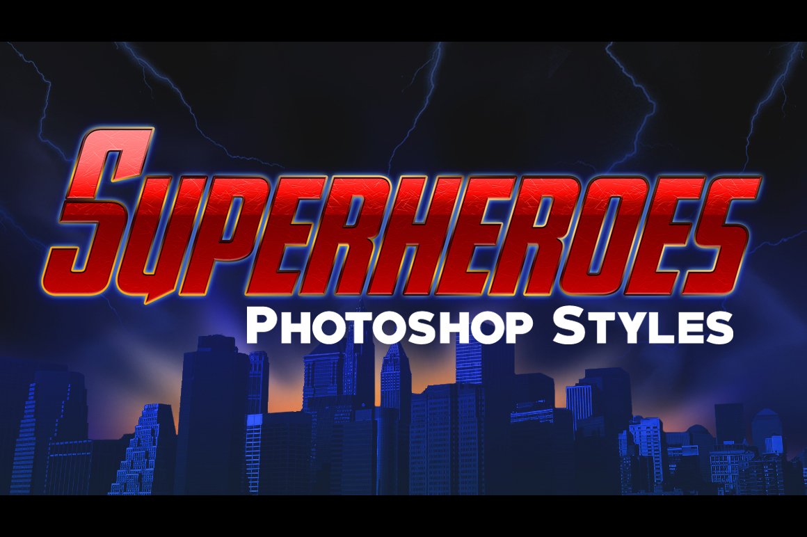 10 Photoshop Styles: Superheroes v1cover image.