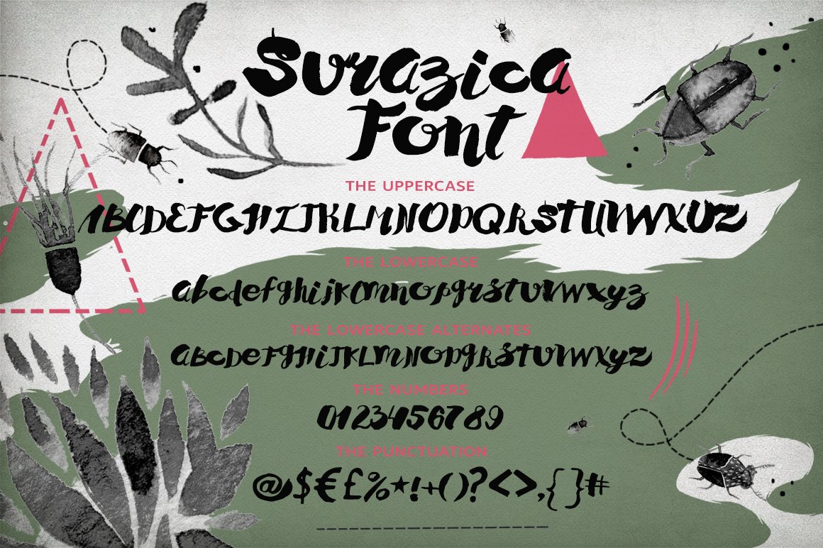 Surazica Font+4 Design preview image.
