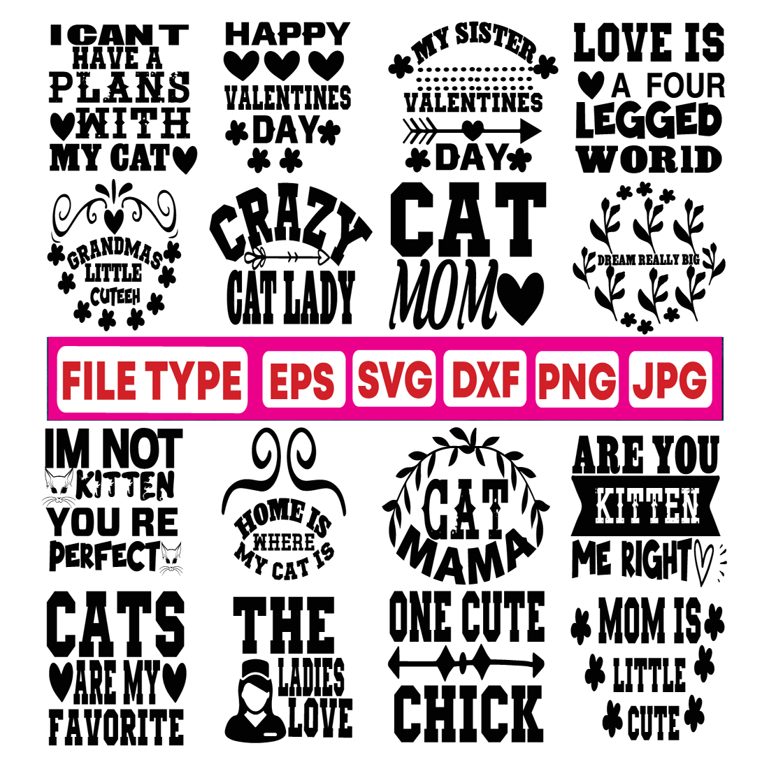 Pink sticker that says file type eps svg dxf png.
