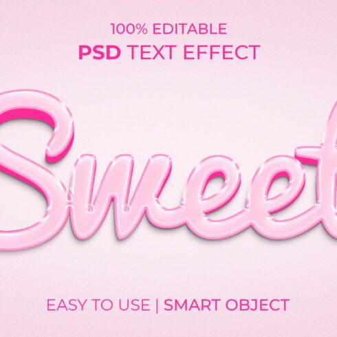 Sweet 3d text effectcover image.