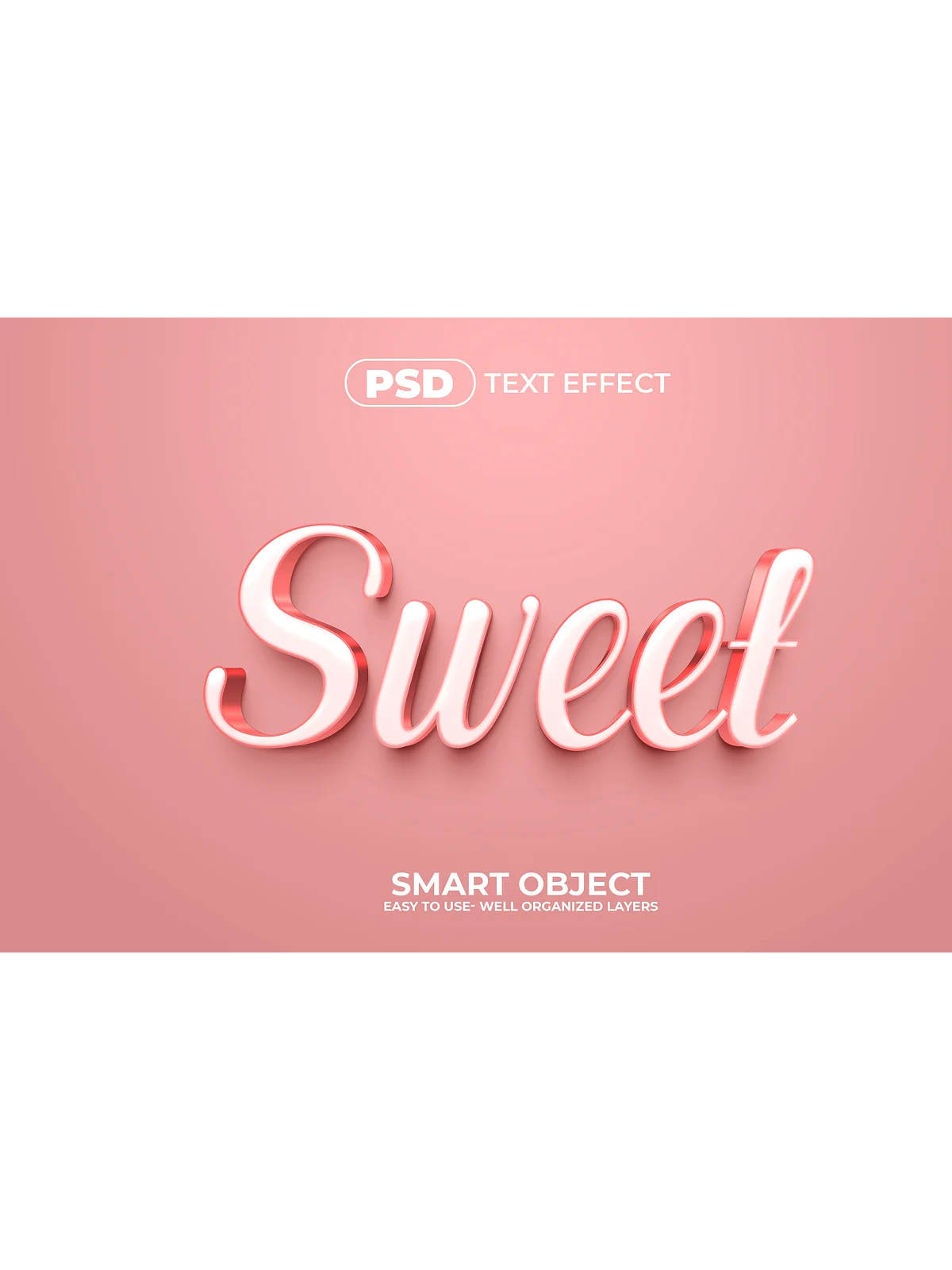 Sweet 3d editable text effect style pinterest image.
