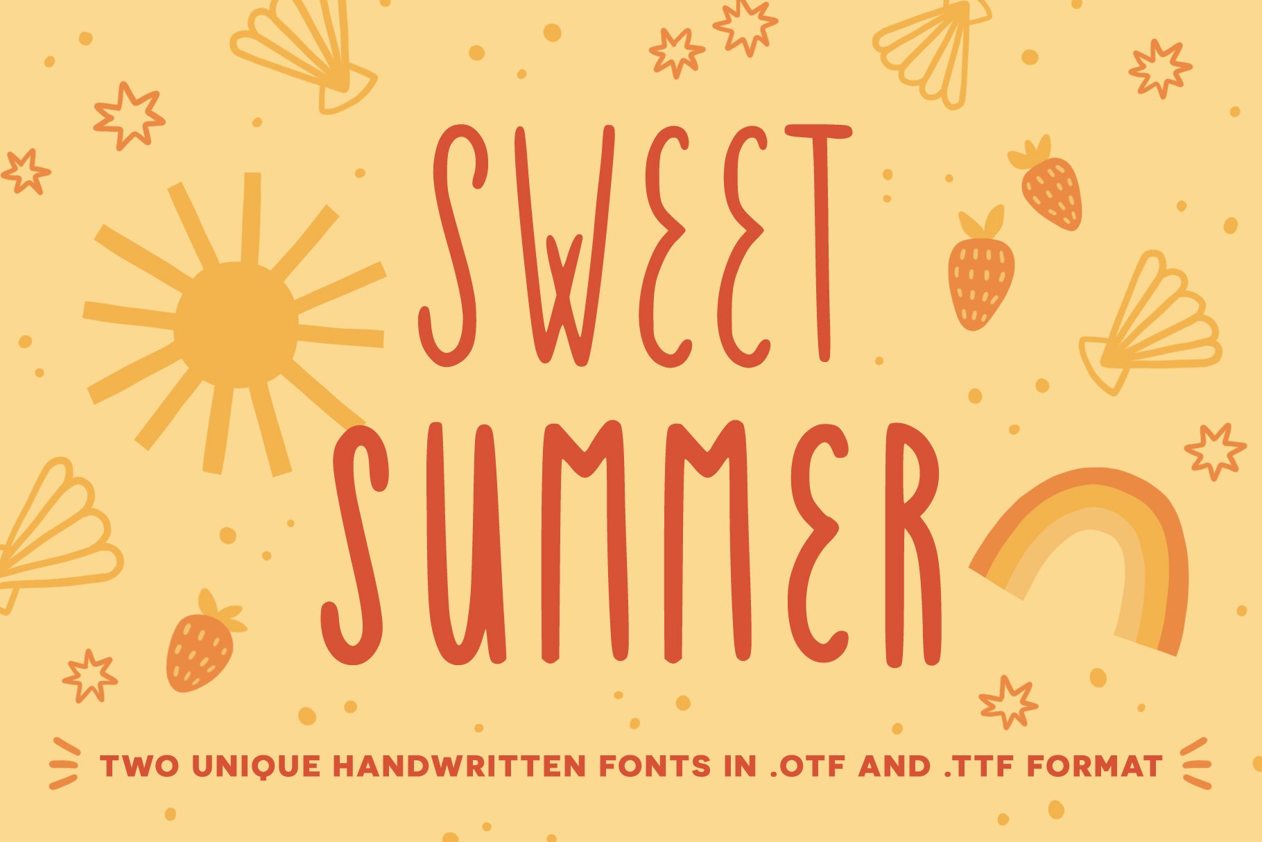 Sweet Summer handwritten fonts cover image.
