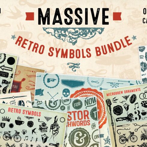 Massive Retro Symbols Bundle-90% Off cover image.