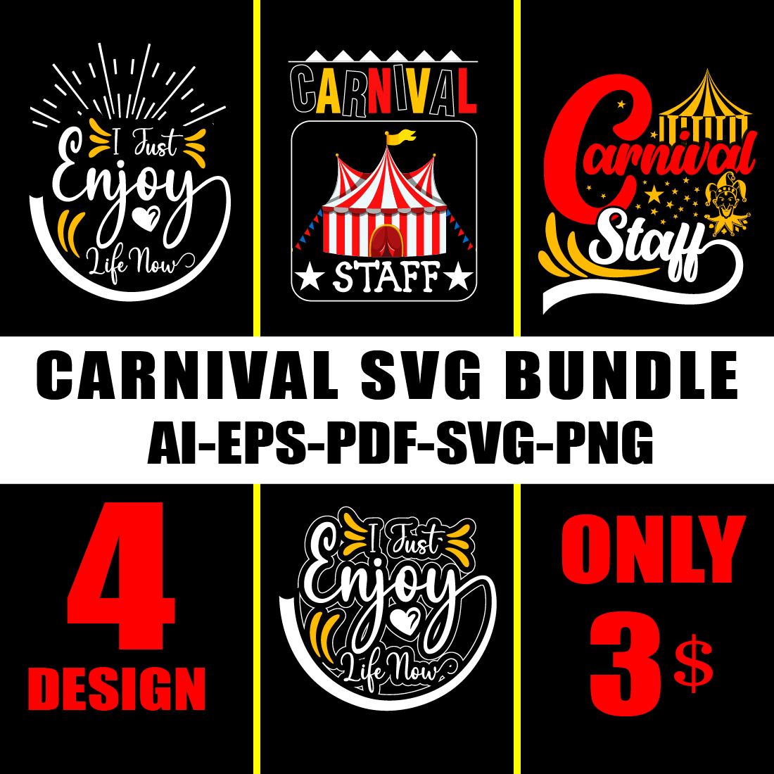 Carnival T-shirt Bundle & others design preview image.
