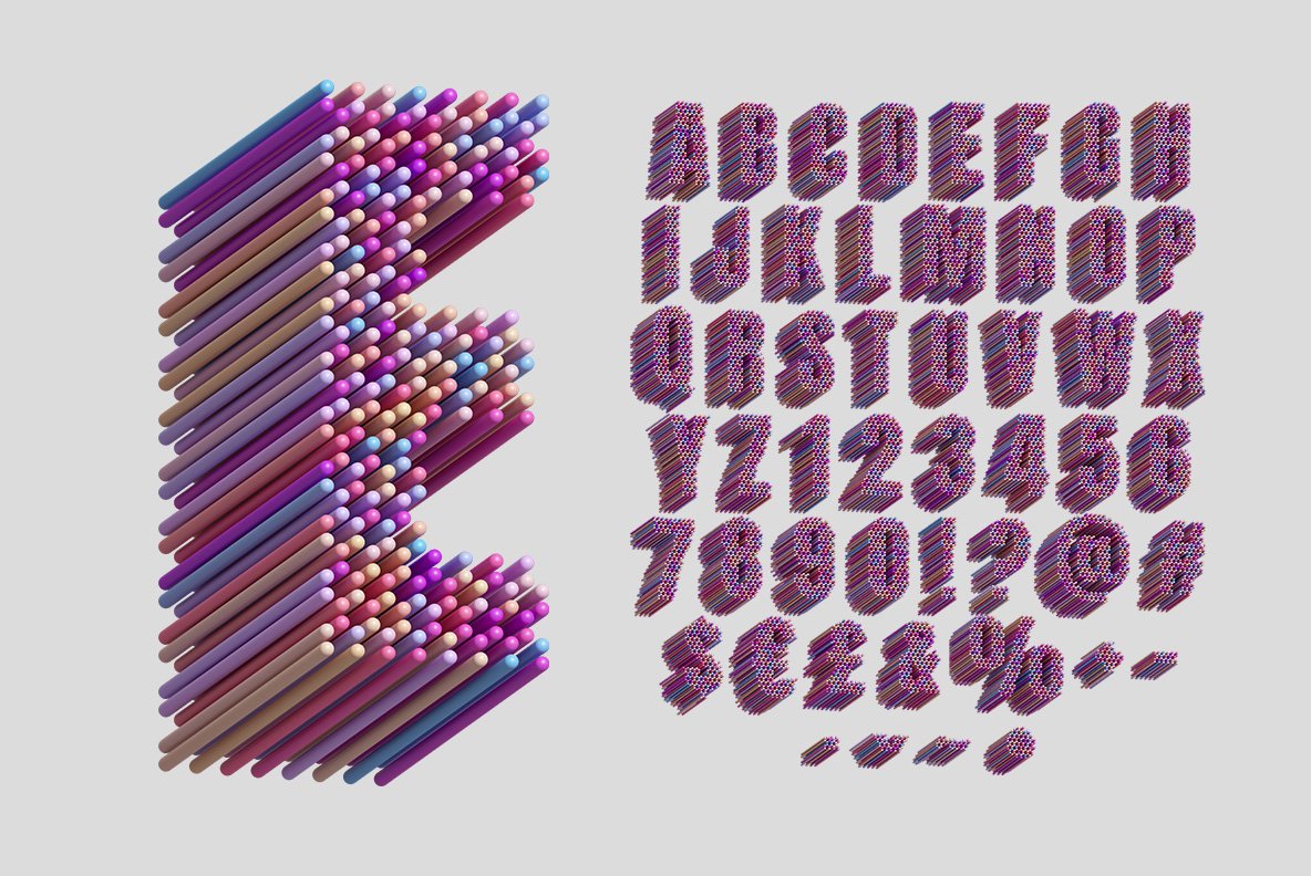 Color Tubes Font preview image.