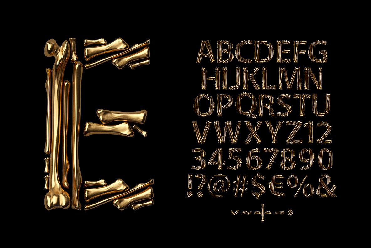 Golden Bones Font preview image.