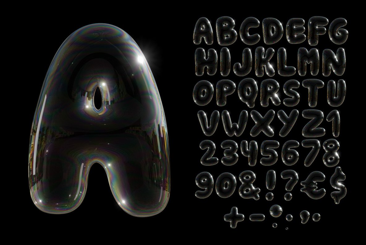 Soap Bubbles Font preview image.