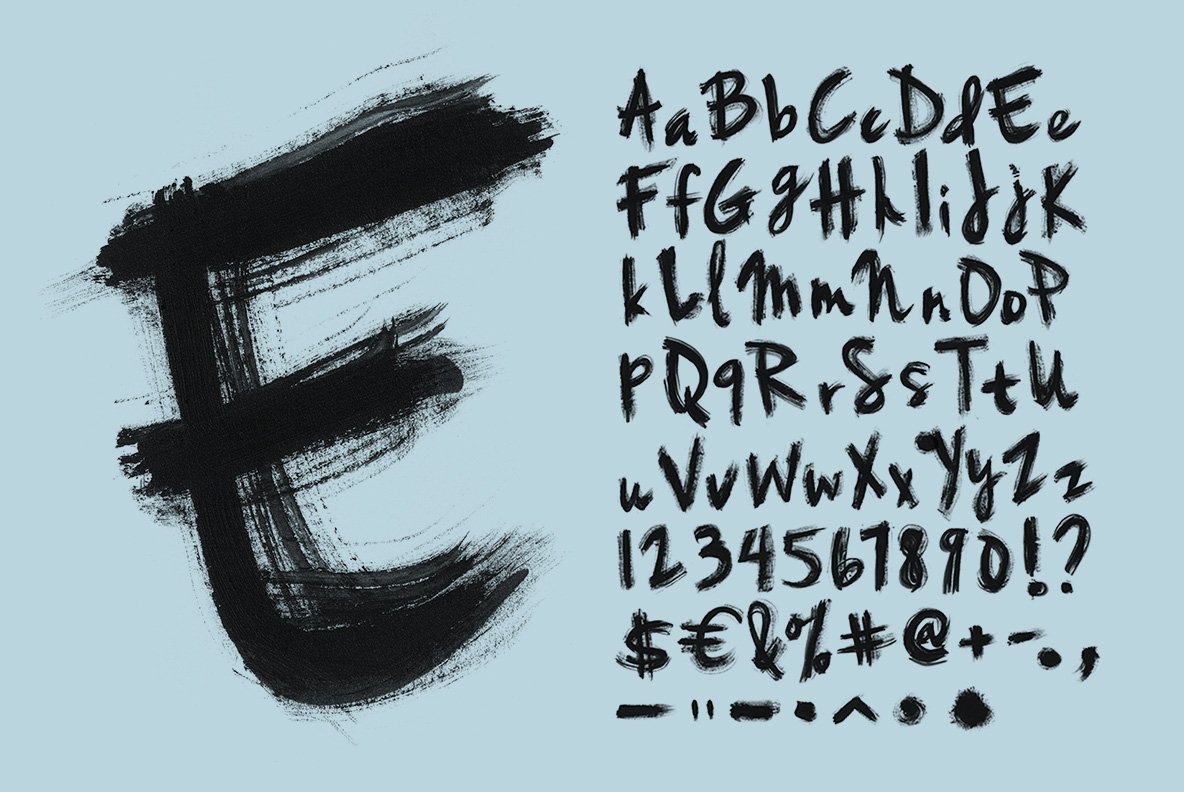 Oil Brush Font preview image.