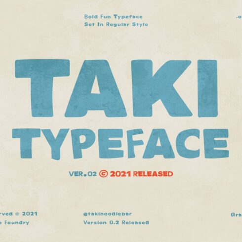 TAKI Typeface cover image.