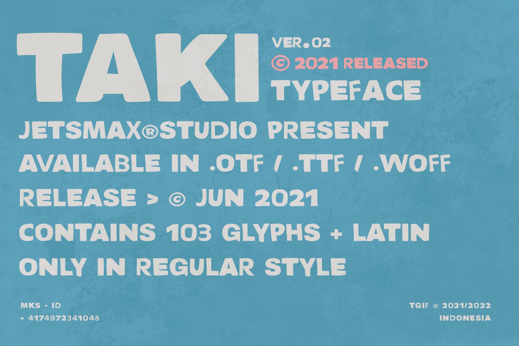 TAKI Typeface preview image.