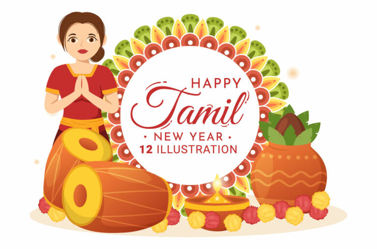 12 Happy Tamil New Year Illustration - Masterbundles