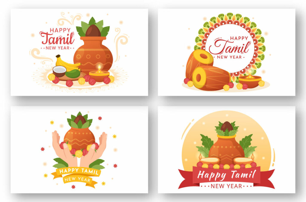 12 Happy Tamil New Year Illustration - MasterBundles