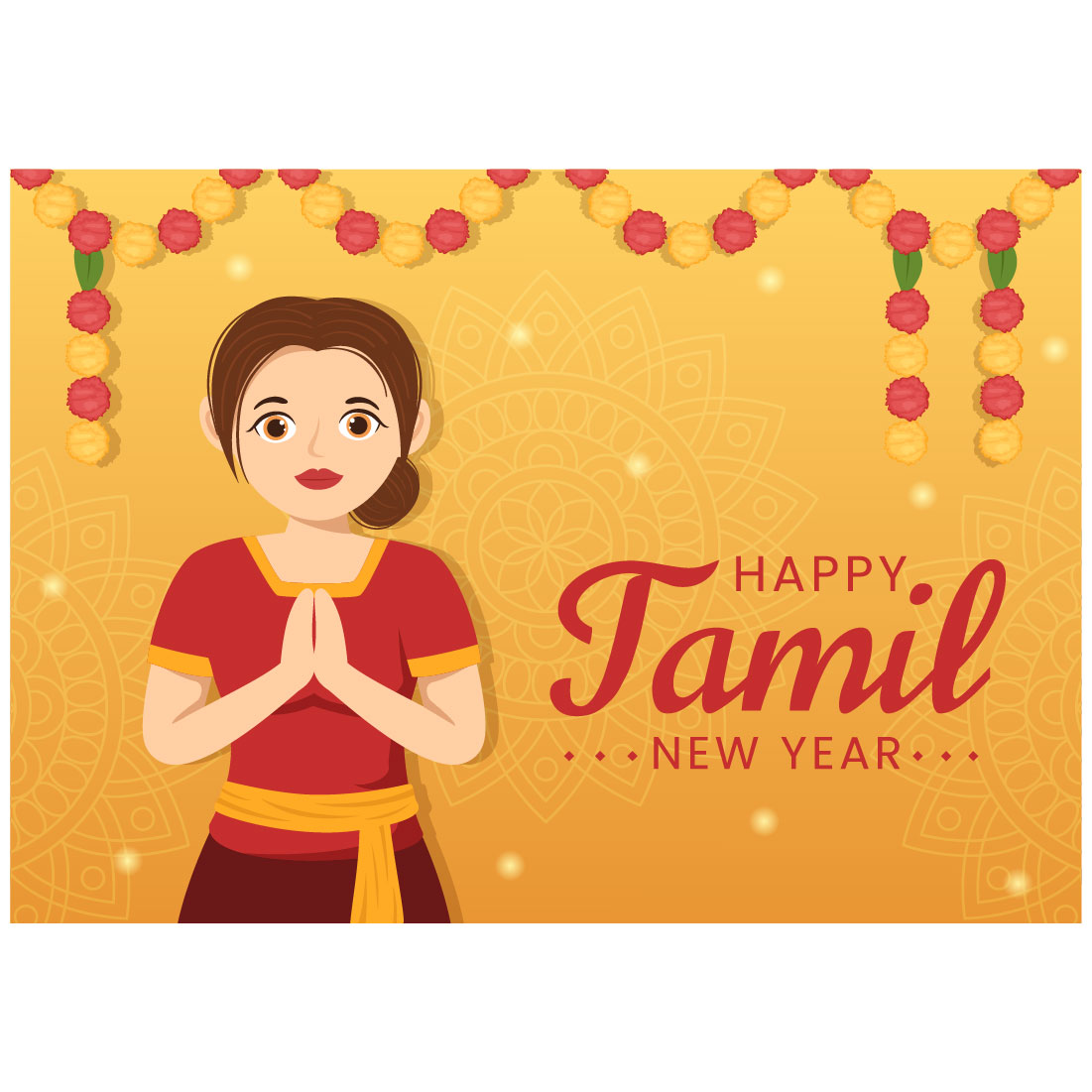12 Happy Tamil New Year Illustration cover image.