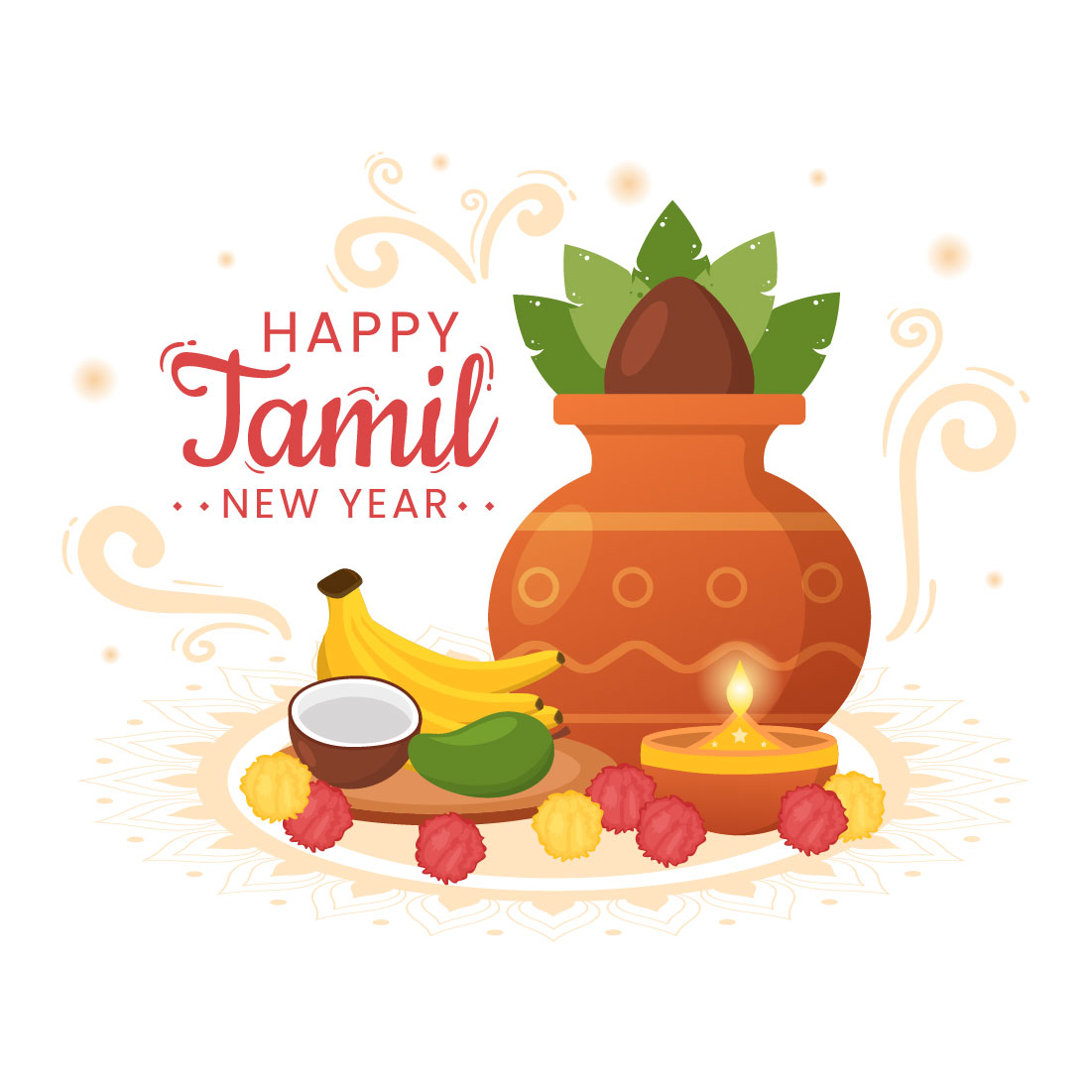 12 Happy Tamil New Year Illustration preview image.