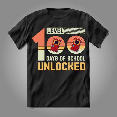level 100 days of school unlocked Gaming T-Shirt cover image.