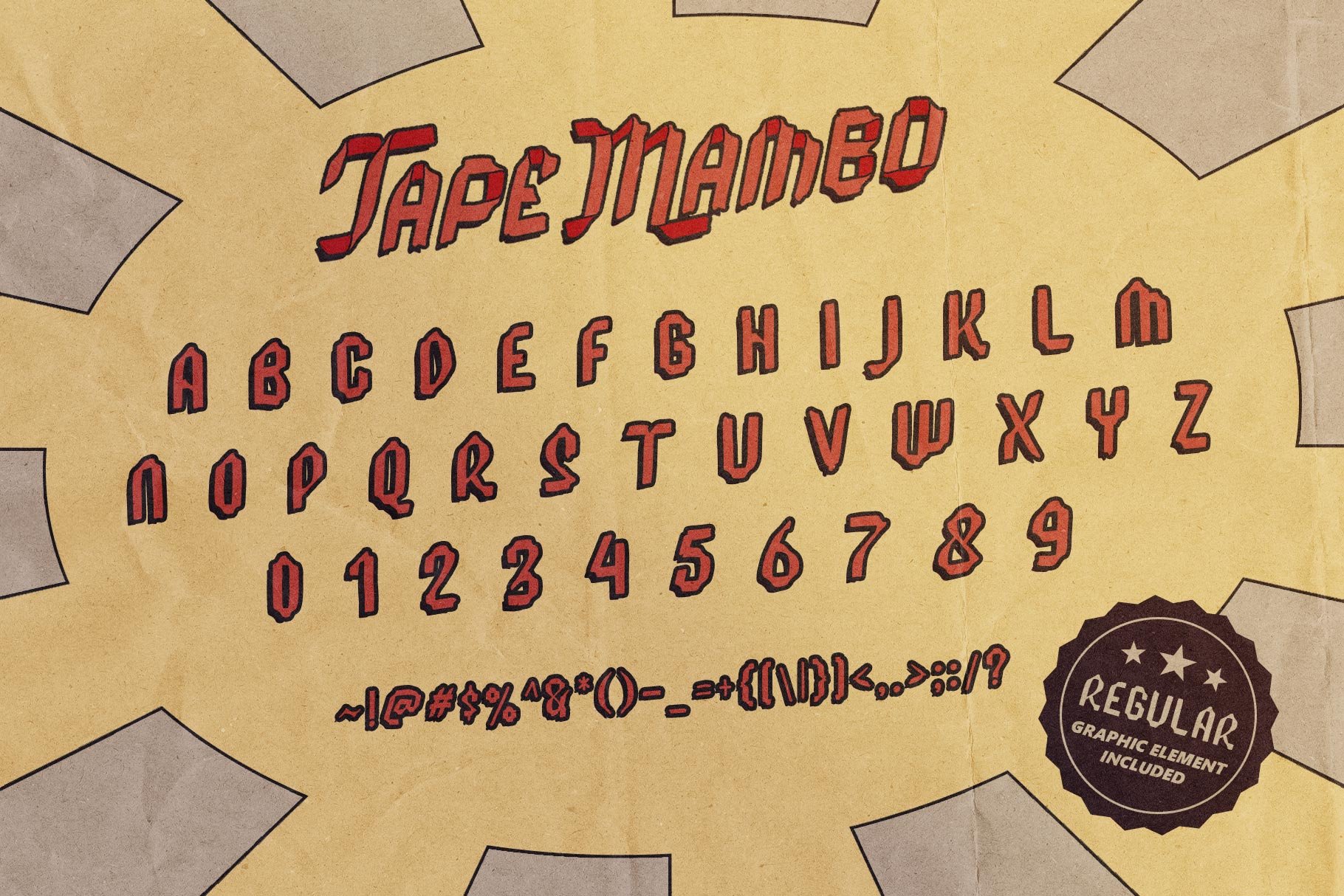 Tape Mambo Typeface preview image.