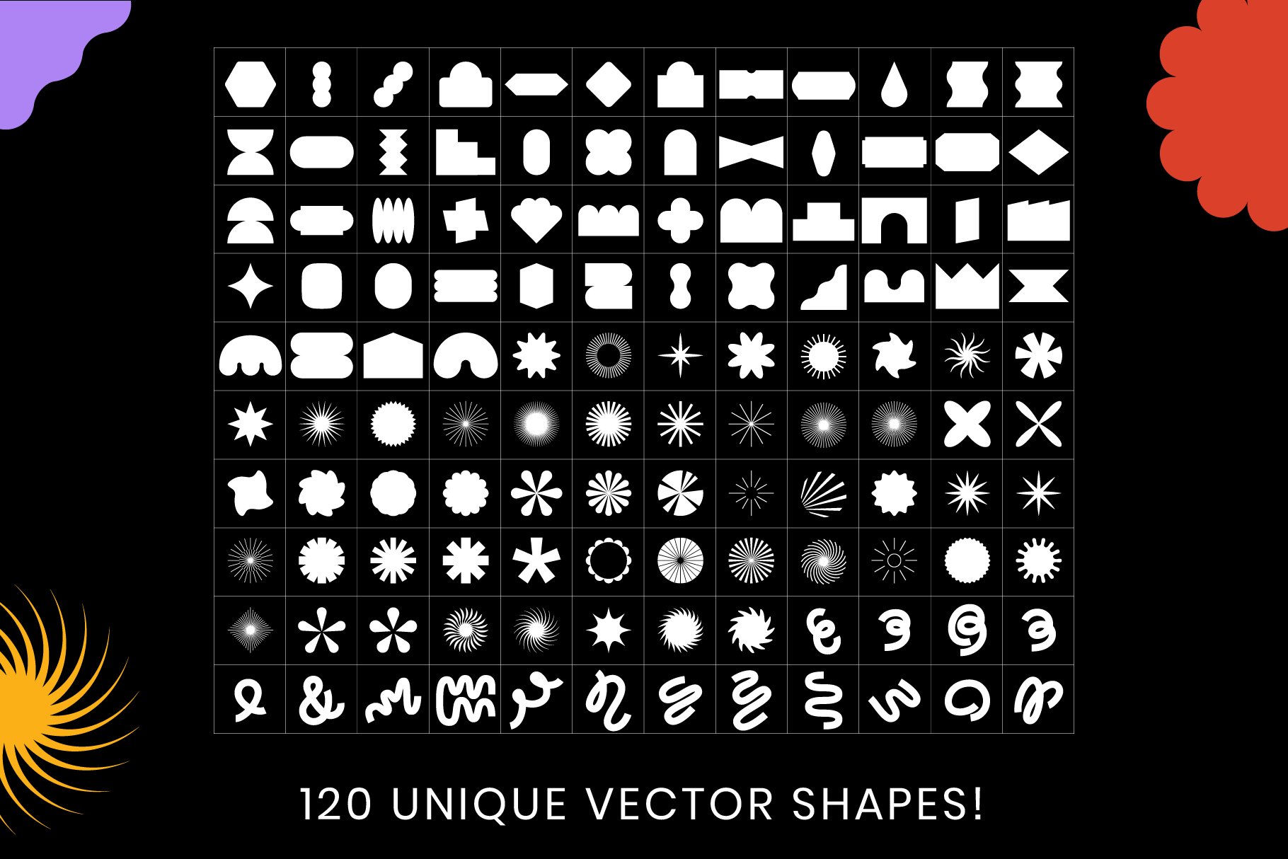Designer Dingbats Font - 120 shapes! preview image.