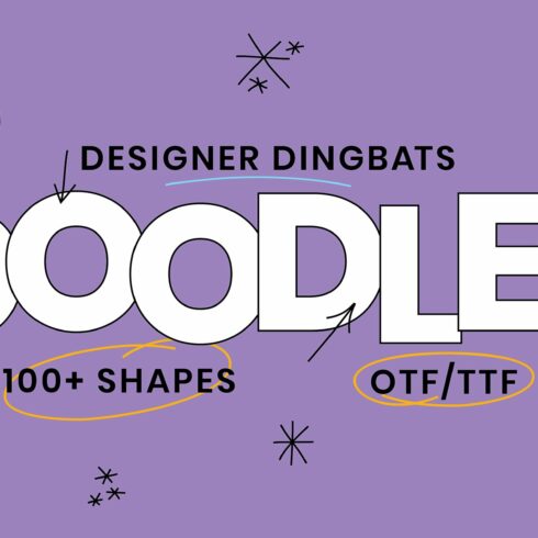 Doodle Dingbats Font - 106 Shapes! cover image.