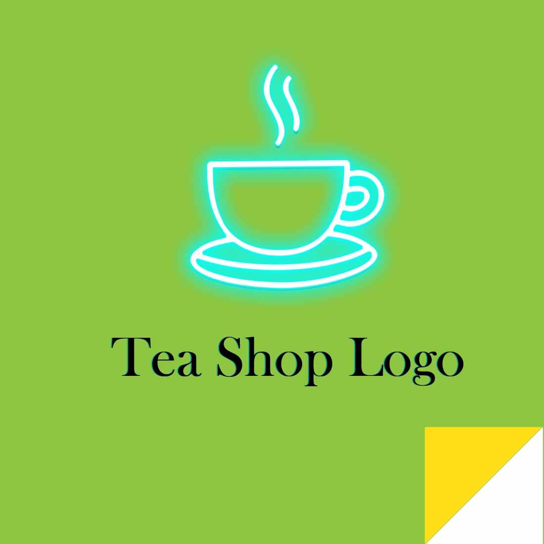 Attractive NEON light Tea Cup Logo Design preview image.