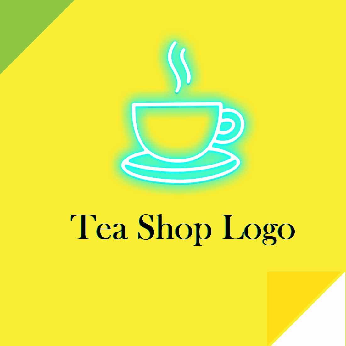 Attractive NEON light Tea Cup Logo Design cover image.