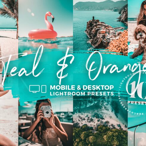 10 Teal & Orange Mobile Presetscover image.