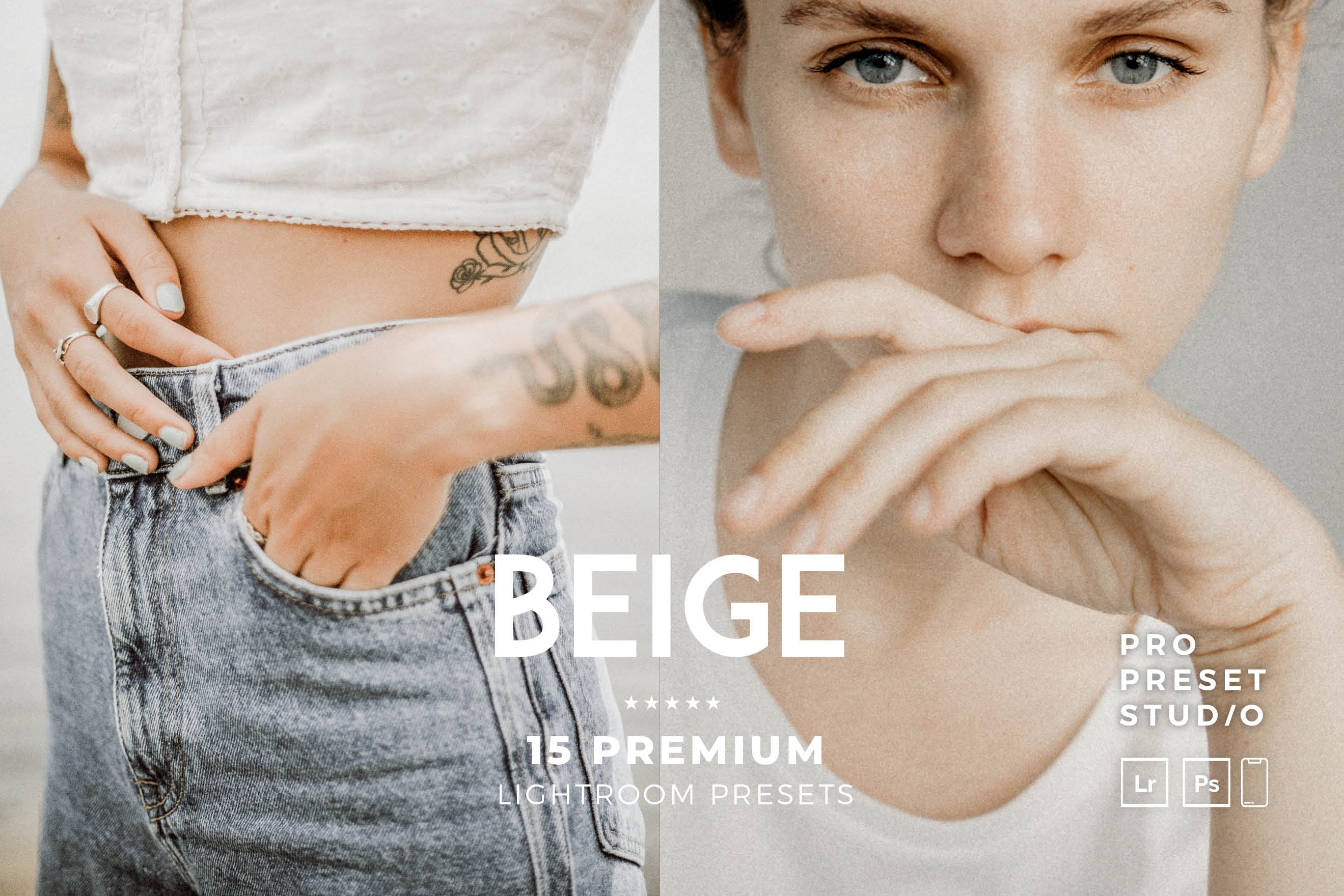 Beige 15 Presets for Lightroomcover image.