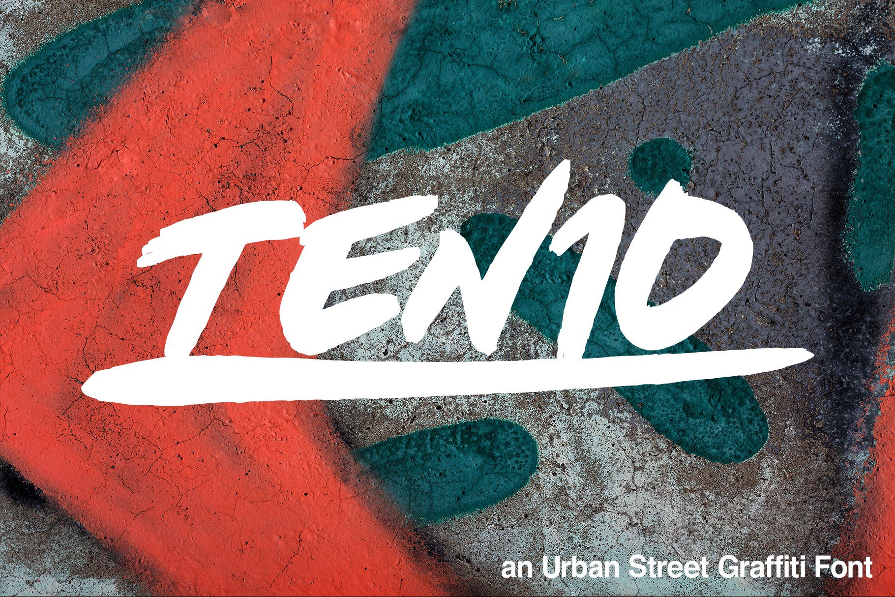 Ten10 - Urban Street Graffiti Font cover image.