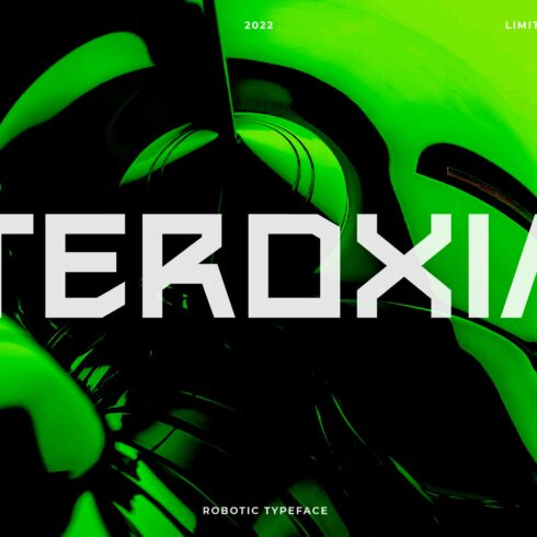 Teroxia - Futuristic Robotic Font cover image.