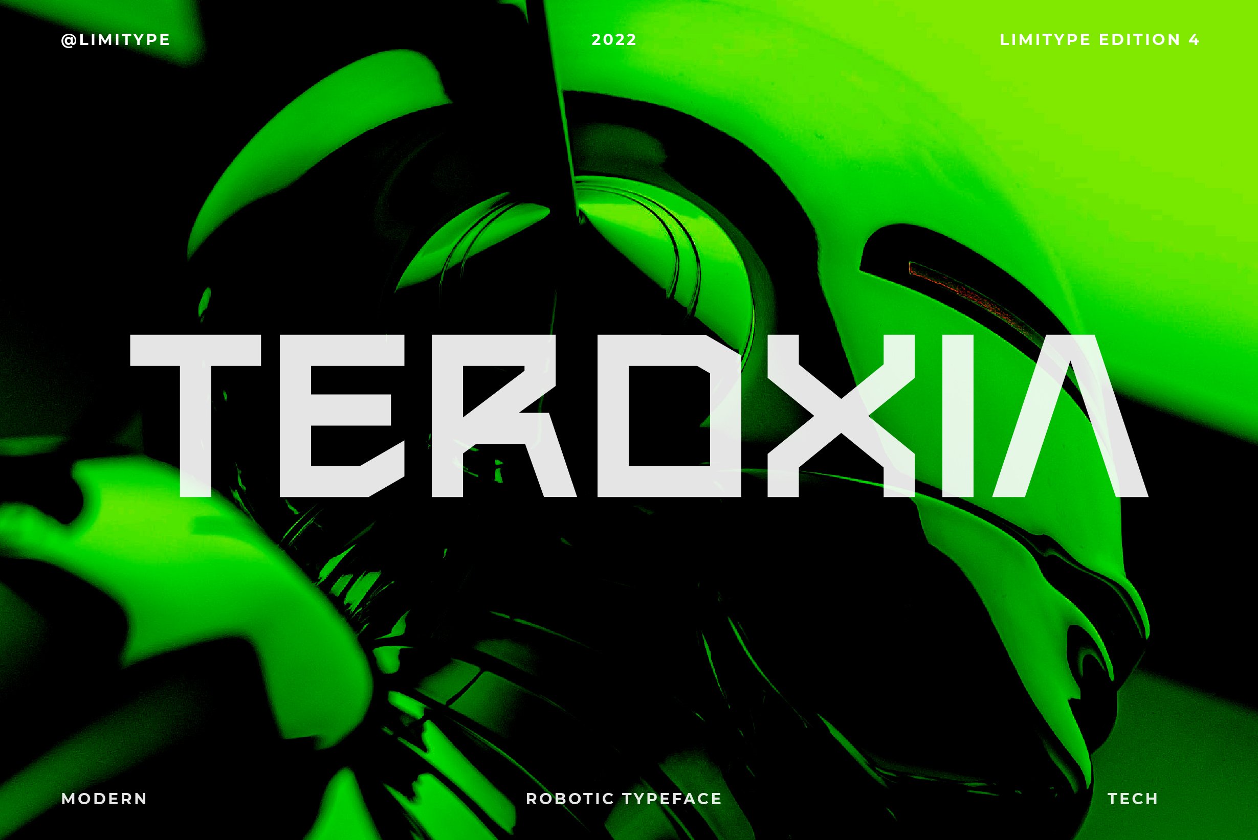 Teroxia - Futuristic Robotic Font cover image.