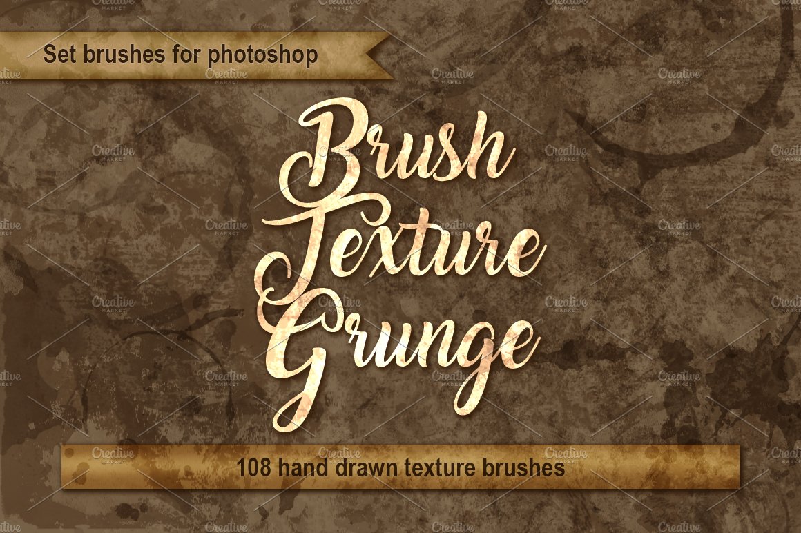 Set brushes grunge for photoshopcover image.