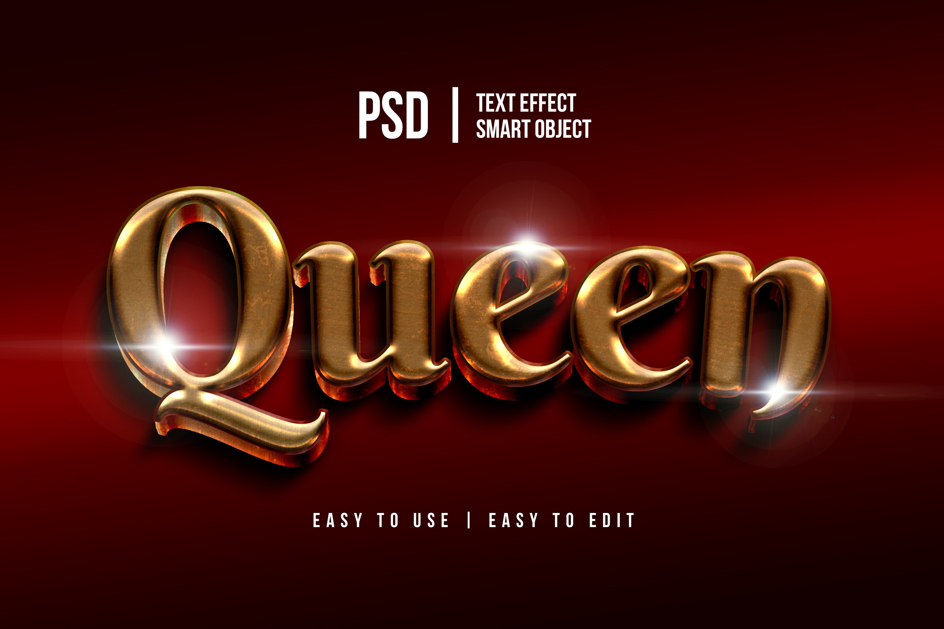 golden queen typography text effectcover image.