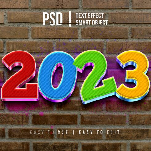 2023 3d typography text effectcover image.