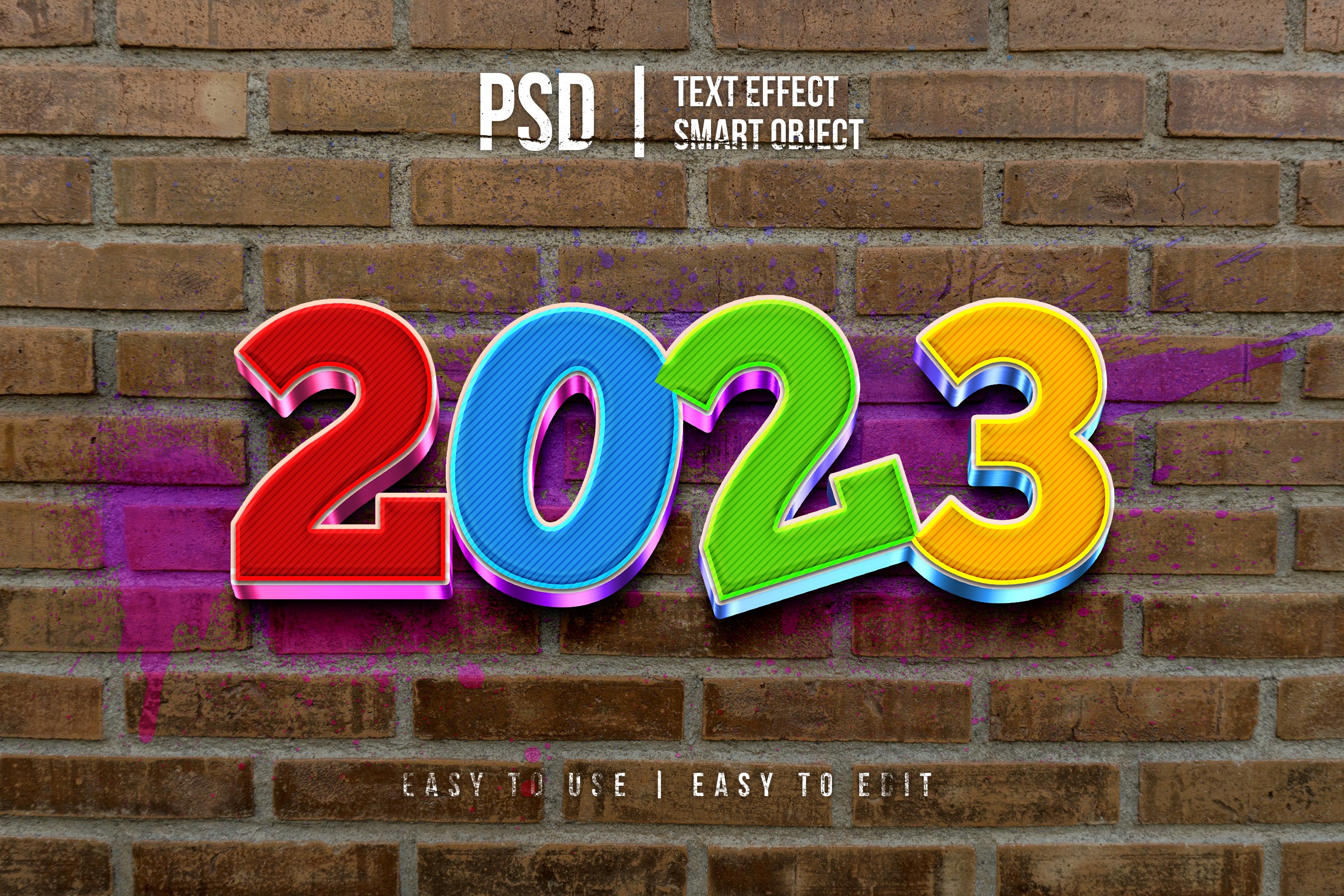 2023 3d typography text effectcover image.
