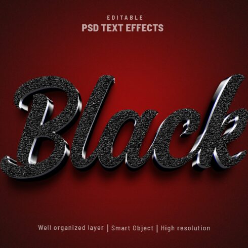 Black editable text effect PSDcover image.